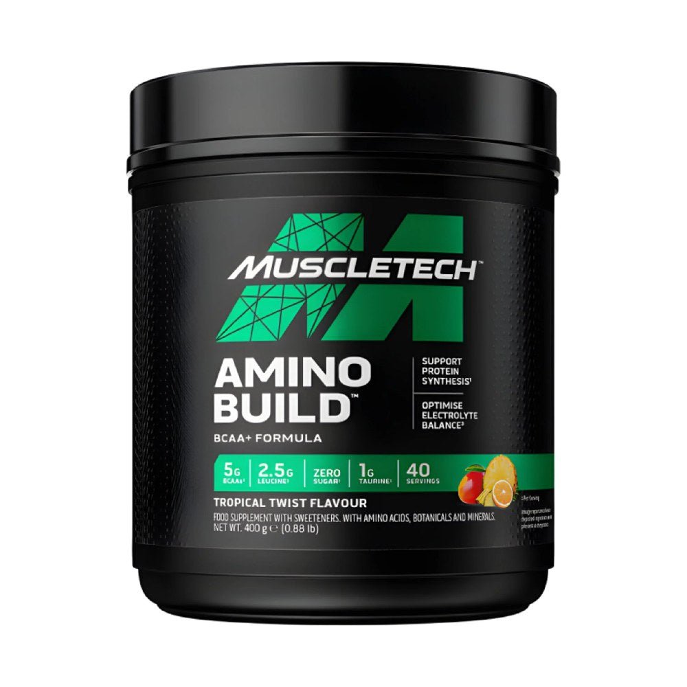 Black Friday - Reduceri Amino Build, pudra, 400g, Muscletech, Aminoacizi pentru refacere Tropical Twist Promotie 1