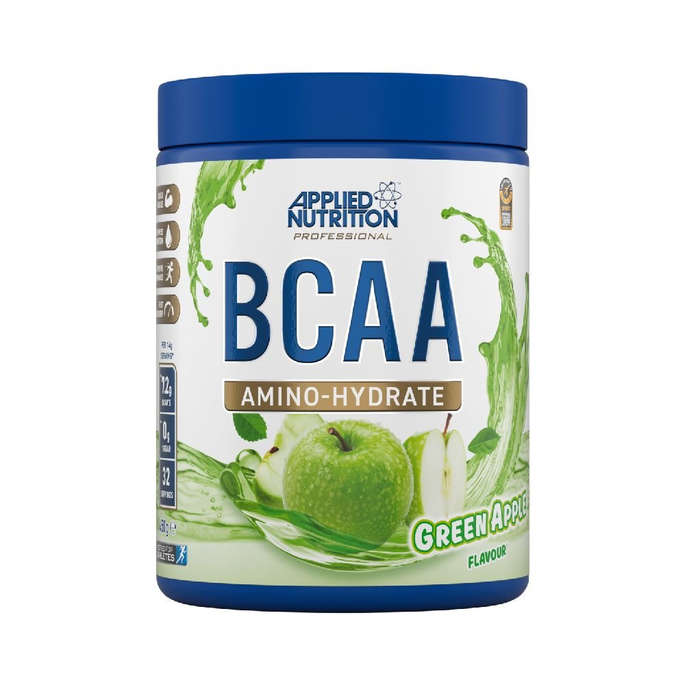 Aminoacizi BCAA Amino Hydrate 450g, pudra, Applied Nutrition, Cu electroliti pentru hidratare Green Apple 2