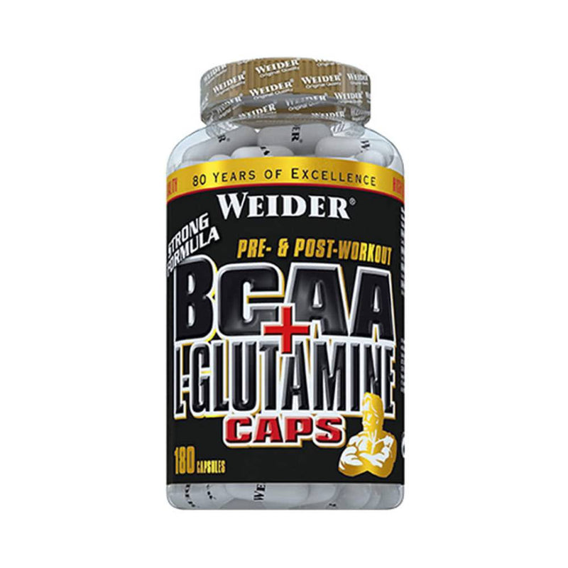 BCAA | BCAA + L-glutamina 180 capsule, Weider, Supliment alimentar aminoacizi pentru recuperare 0