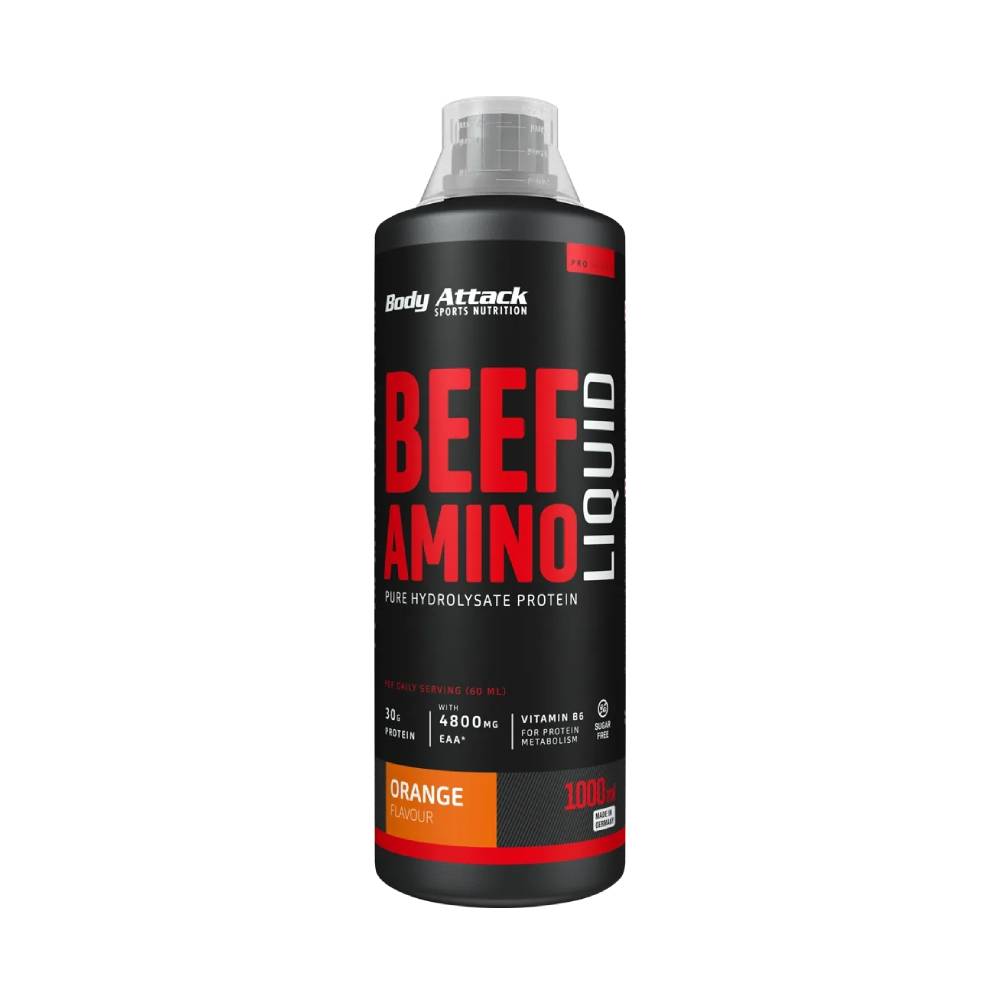 Aminoacizi Beef Amino lichid, 1l, Body Attack, Aminoacizi din proteina de vita 1