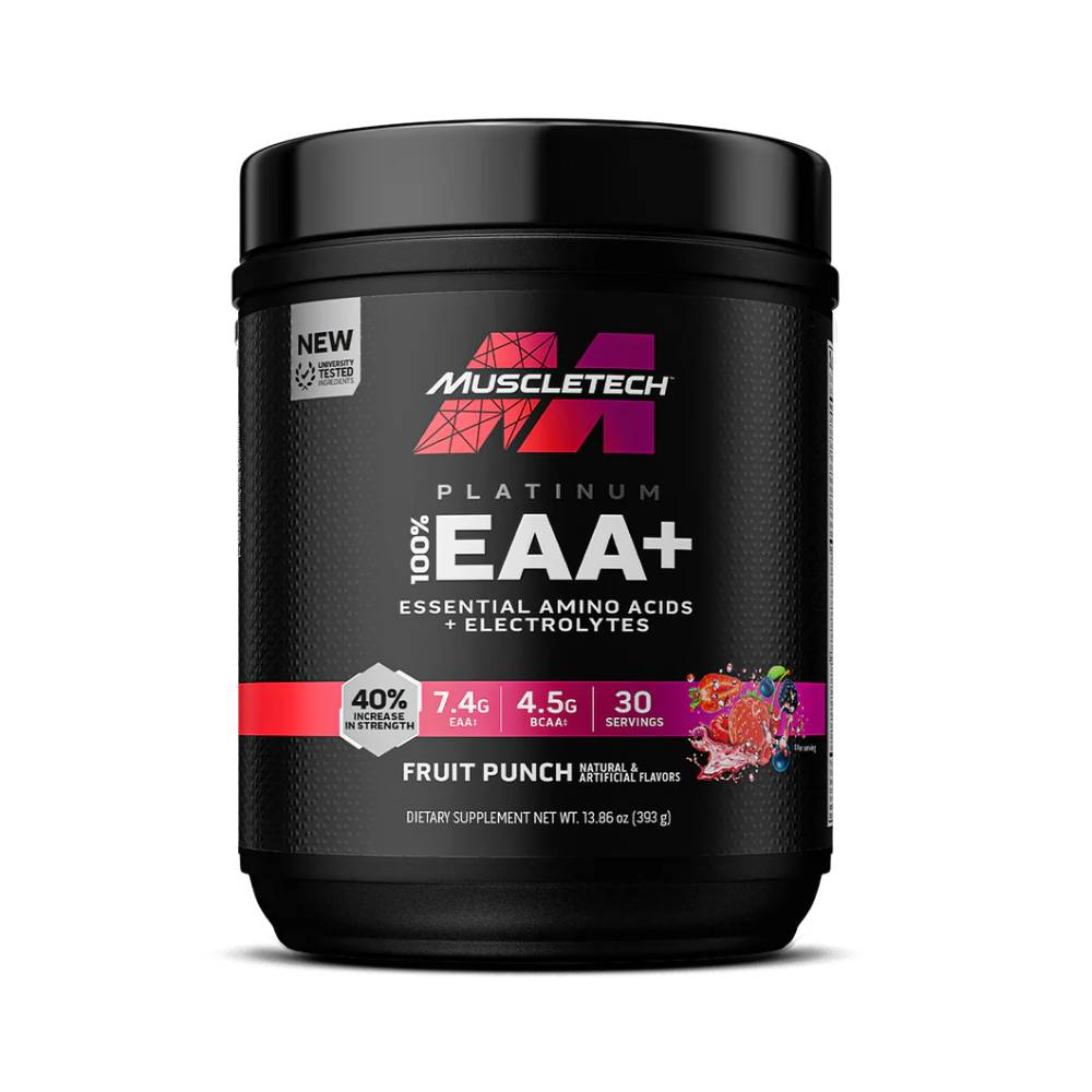 Black Friday - Reduceri Platinum 100% EAA+ pudra, 399g, Muscle Tech, Supliment alimentar aminoacizi Fruit Punch Promotie 1