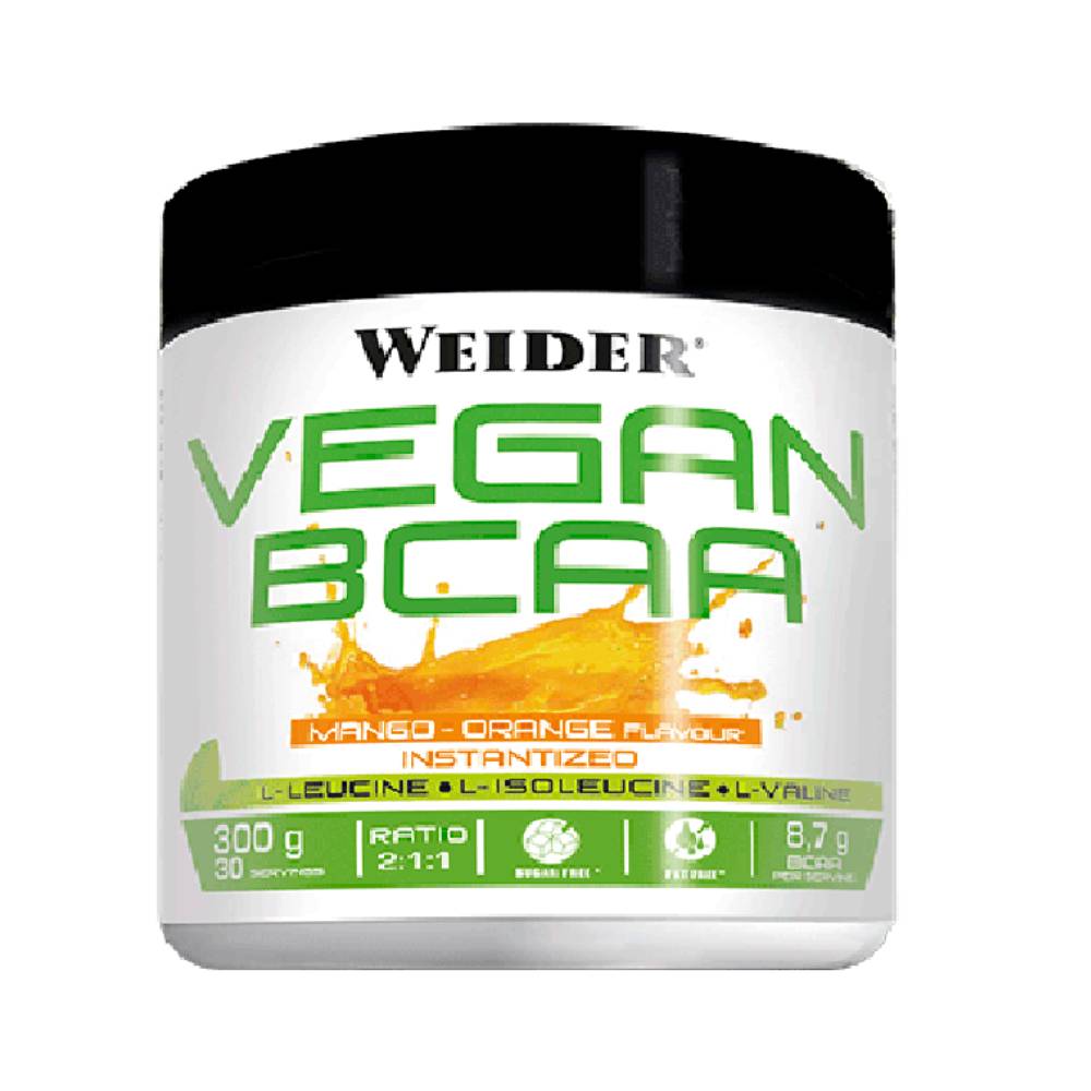 Black Friday - Reduceri Vegan BCAA pudra, 300g, Weider, Supliment alimentar aminoacizi pentru refacere Mango Orange Promotie 1