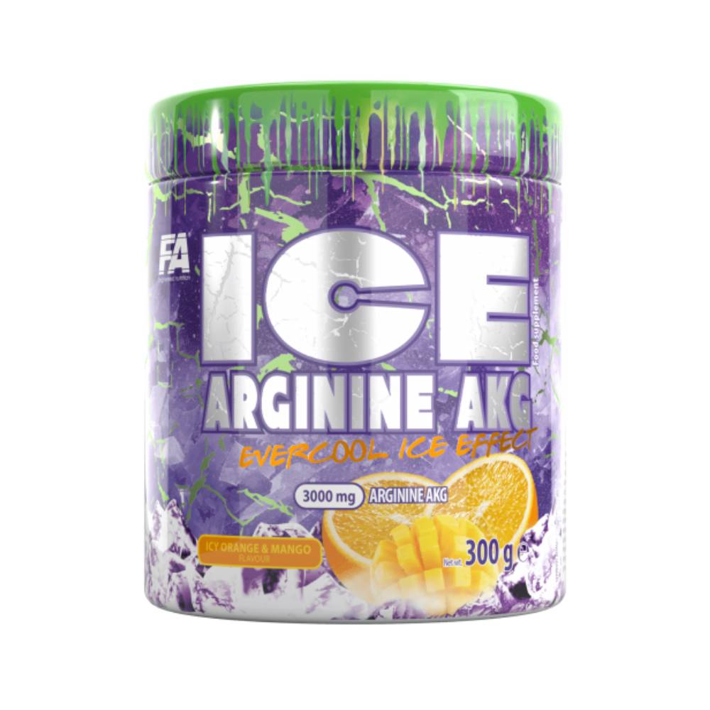 Black Friday - Reduceri Ice Arginina AKG pudra, 300g, Fitness Authority, Oxid nitric Icy Orange Mango Promotie 1