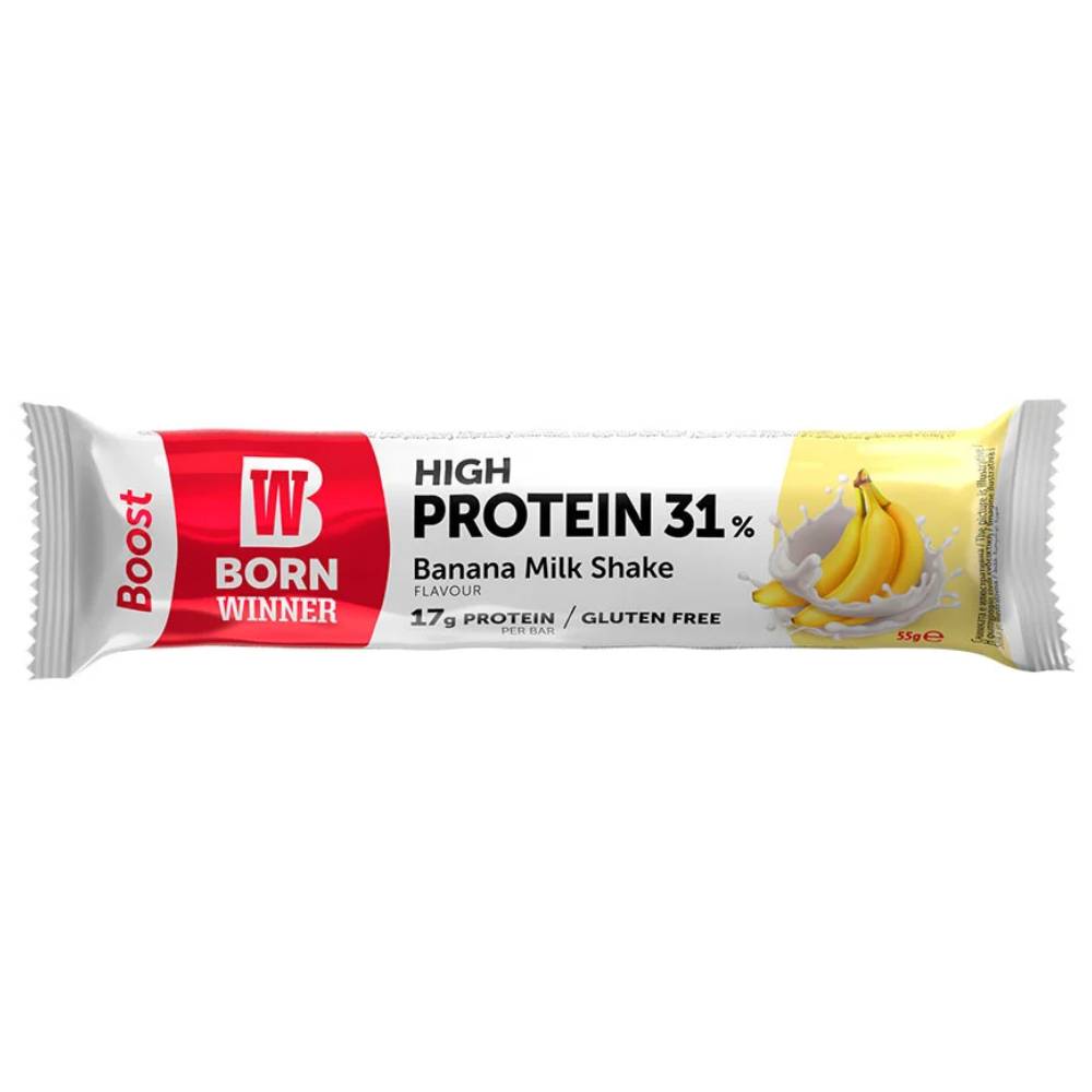 Black Friday - Reduceri Baton proteic Boost 55g, Born Winner Banana Milk Shake Promotie 1