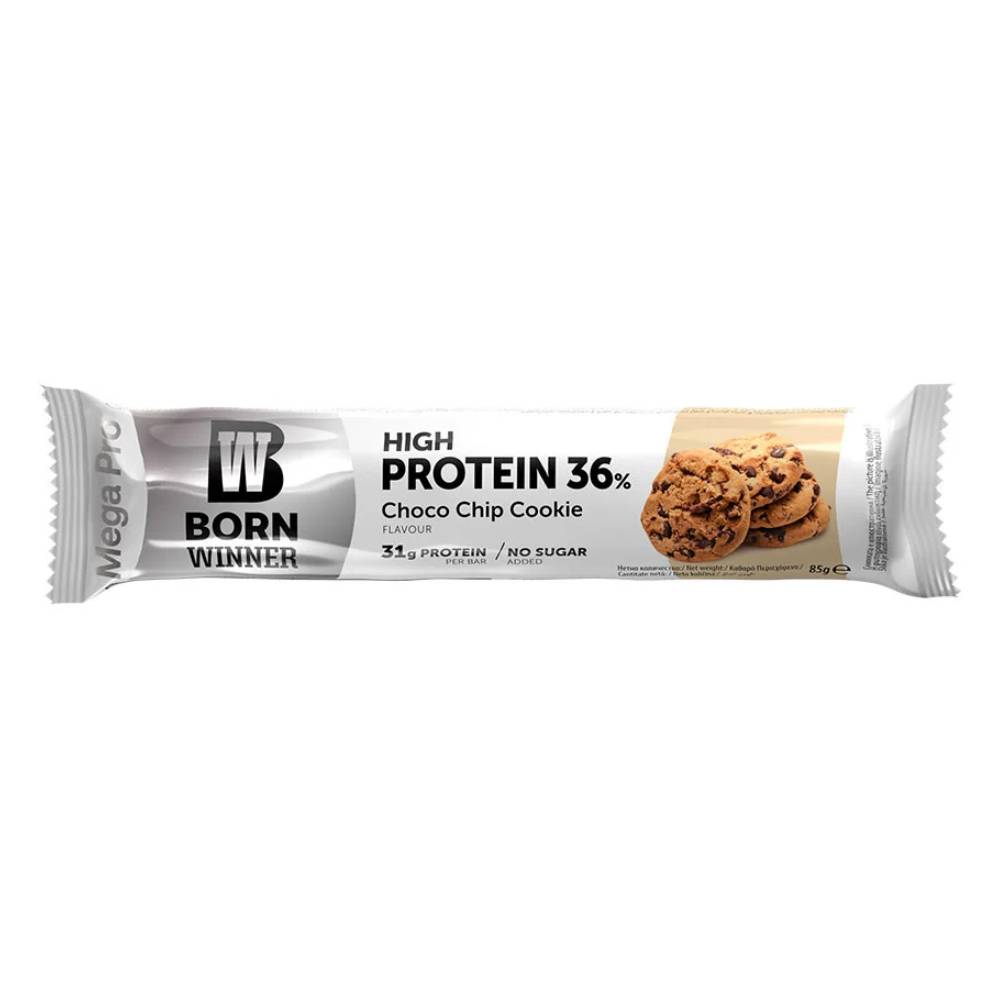 Black Friday - Reduceri Baton proteic Mega Pro 85g, Born Winner Choco Chip Cookie Promotie 1