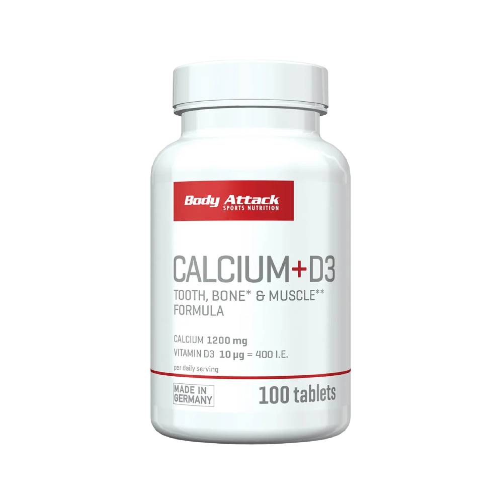 Calciu + Vitamina D3, 100 tablete, Body Attack, Supliment alimentar pentru sanatate