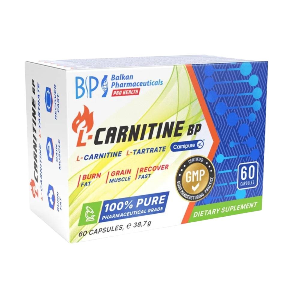 Black Friday - Reduceri L - Carnitina BP 60 capsule, Balkan Pharmaceuticals, Arzator grasimi Promotie 1