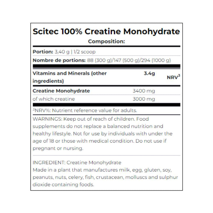 Creatina | Creatina monohidrata 300g, pudra, Scitec Nutrition,  Supliment crestere masa musculara 1