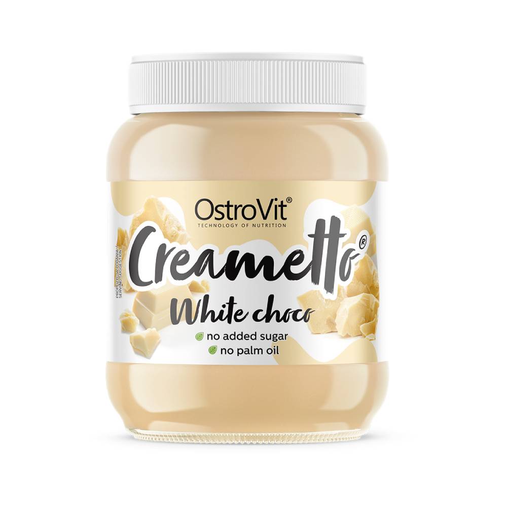 Black Friday - Reduceri Creametto Ciocolata alba, 350g, Ostrovit, Crema tartinabila fara zahar Promotie 1