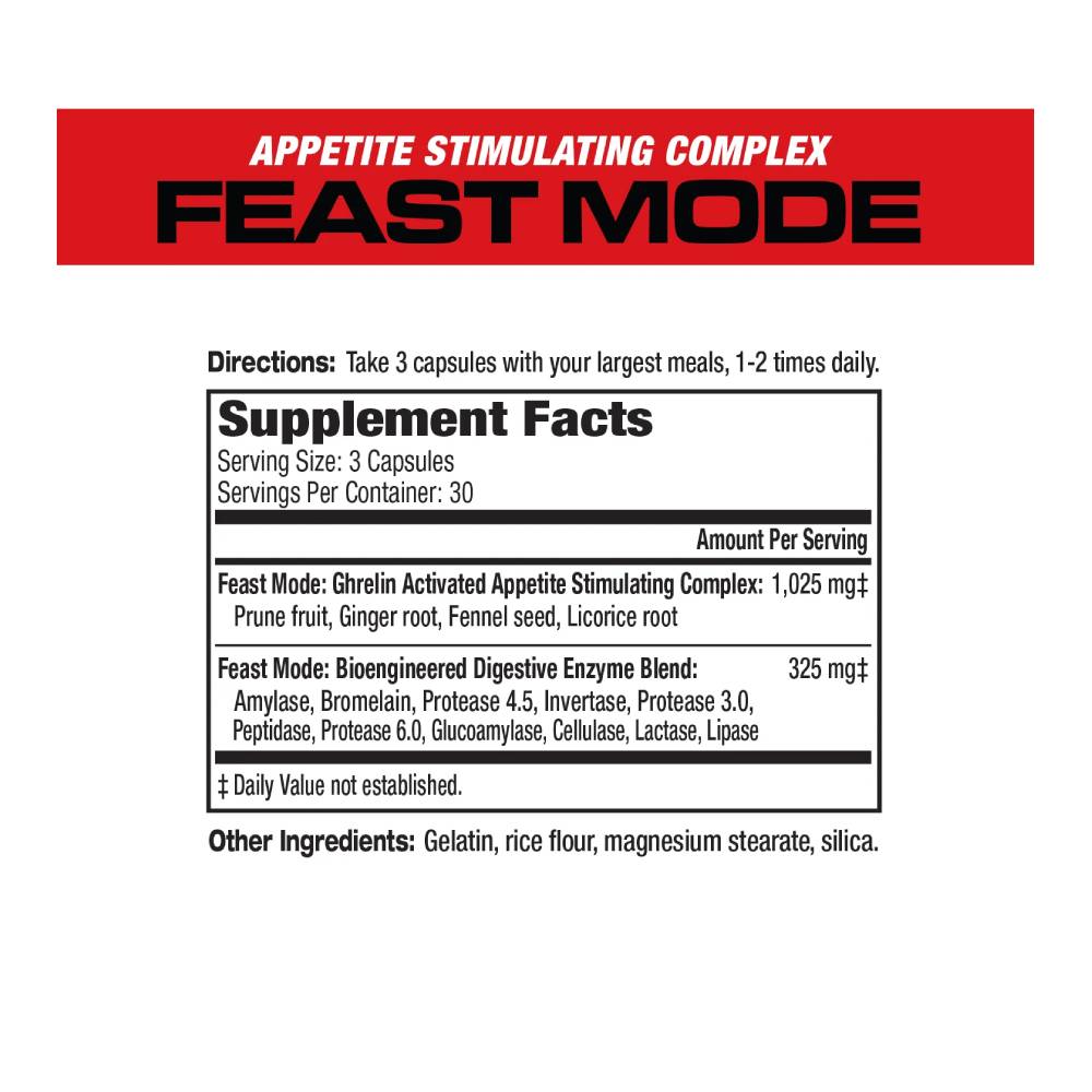 Digestie | Feast Mode, 90 capsule, Musclemeds, Supliment alimentar pentru cresterea apetitului 1