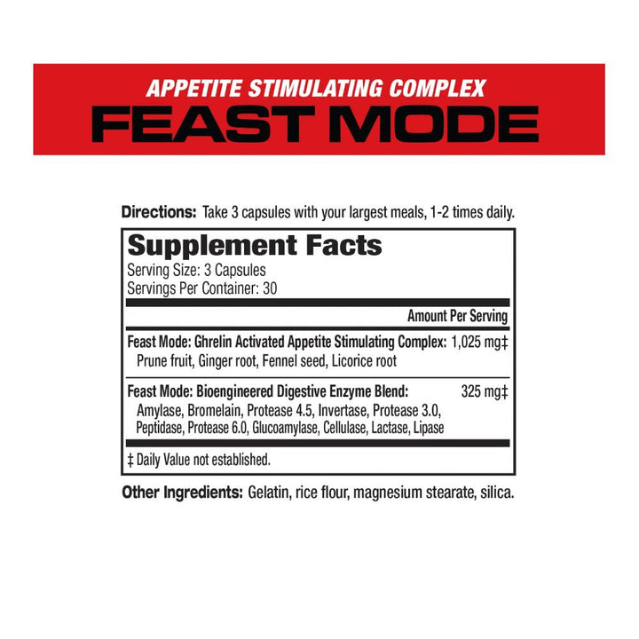 Digestie | Feast Mode, 90 capsule, Musclemeds, Supliment alimentar pentru cresterea apetitului 1