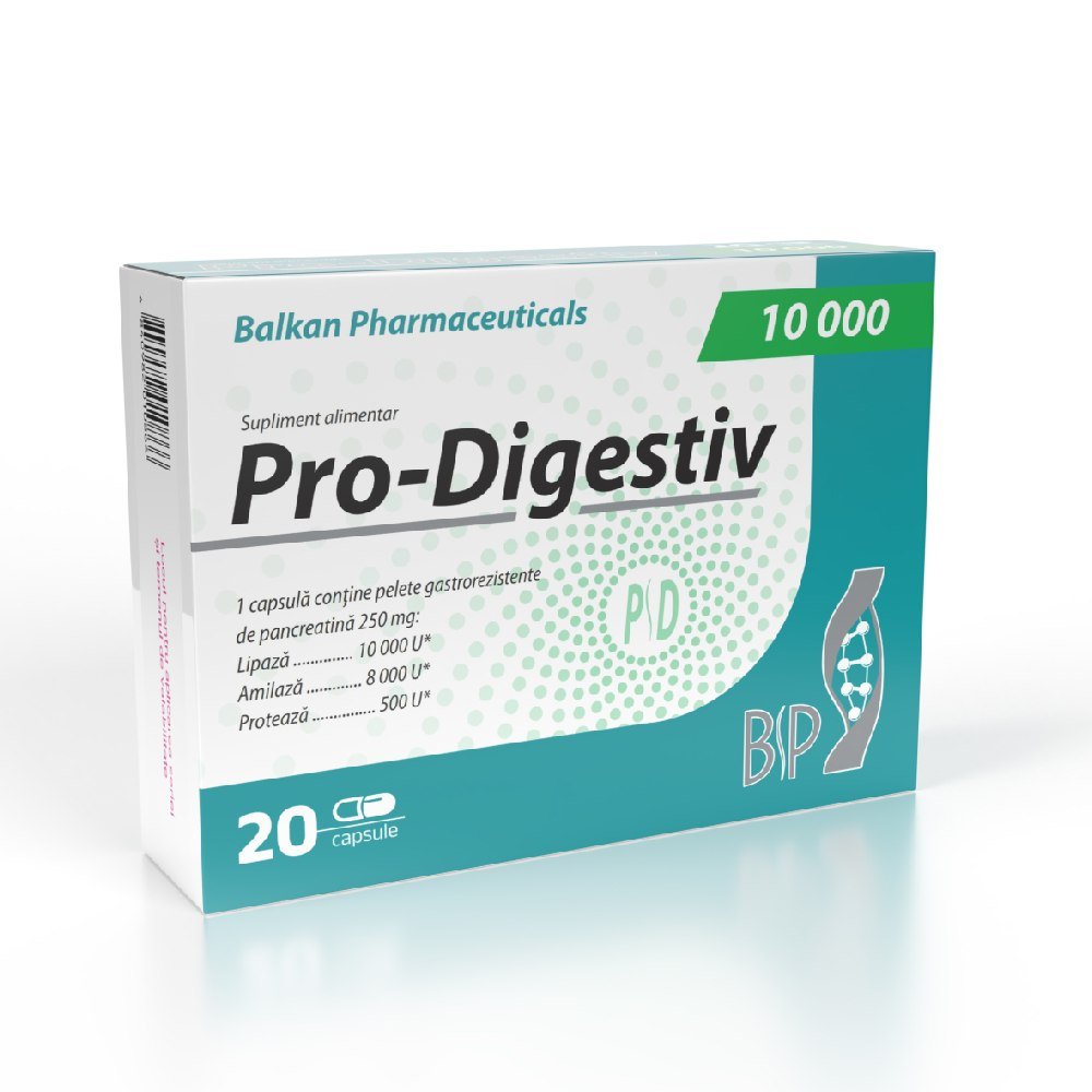 Black Friday - Reduceri Pro - Digestiv 10000 20 capsule, Balkan Pharmaceuticals, Supliment alimentar pentru digestie Promotie 1