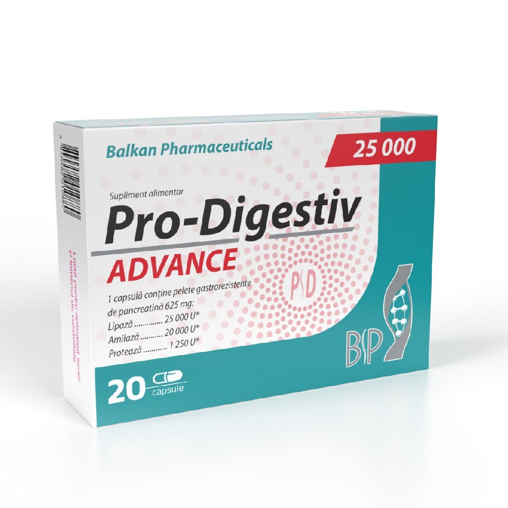 Black Friday - Reduceri Pro - Digestiv 25000 20 capsule, Balkan Pharmaceuticals, Supliment alimentar pentru digestie Promotie 1