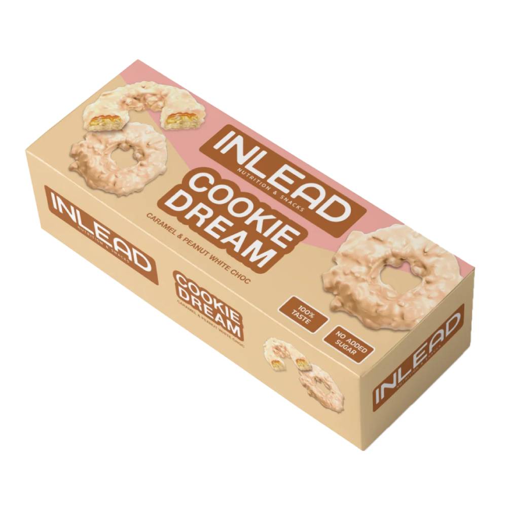 Black Friday - Reduceri Cookie dream 125g, Inlead, Biscuiti fara zahar adaugat Caramel & Peanut White Chocolate Promotie 1