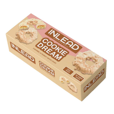 Dulciuri fara zahar Cookie dream 125g, Inlead, Biscuiti fara zahar adaugat Caramel & Peanut White Chocolate 1