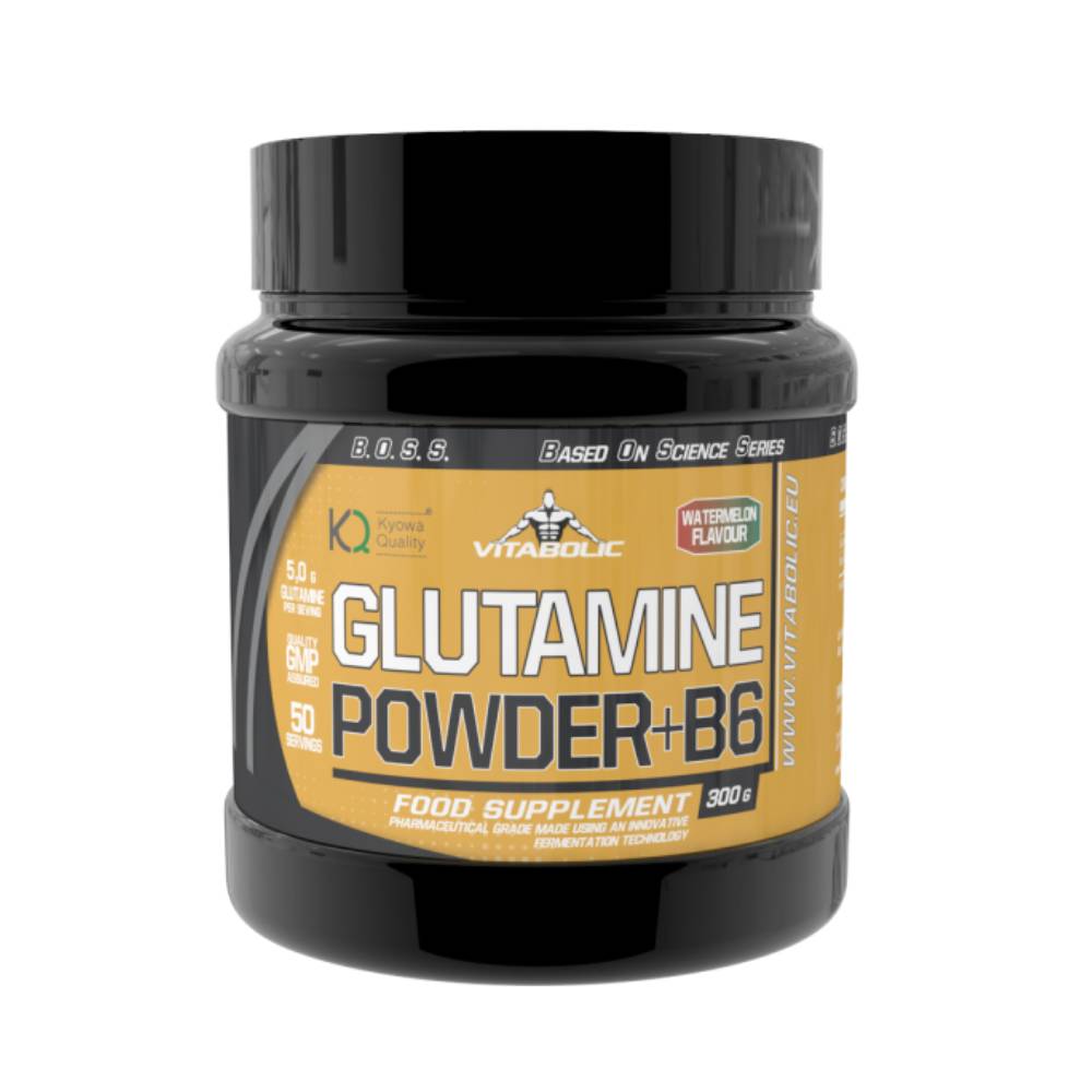 Glutamina | Glutamina + Vitamina B6 pudra, 300g, Vitabolic, Supliment pentru recuperare 0