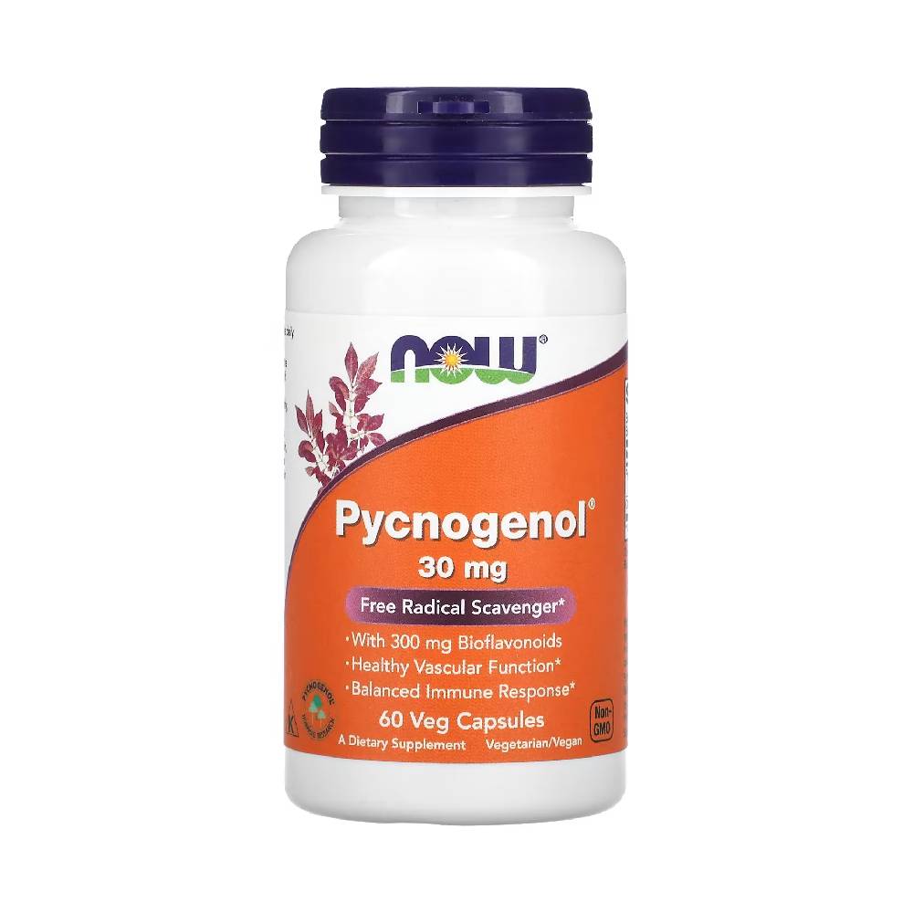 Black Friday - Reduceri Pycnogenol 30mg, 60 capsule, Now Foods, Supliment antioxidanti sportivi Promotie 1