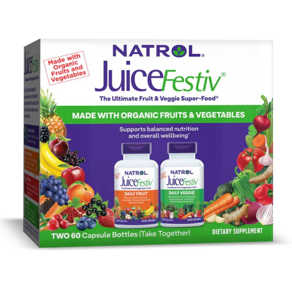 JuiceFestiv, 60 capsule, Natrol, Superalimente din fructe si legume 1