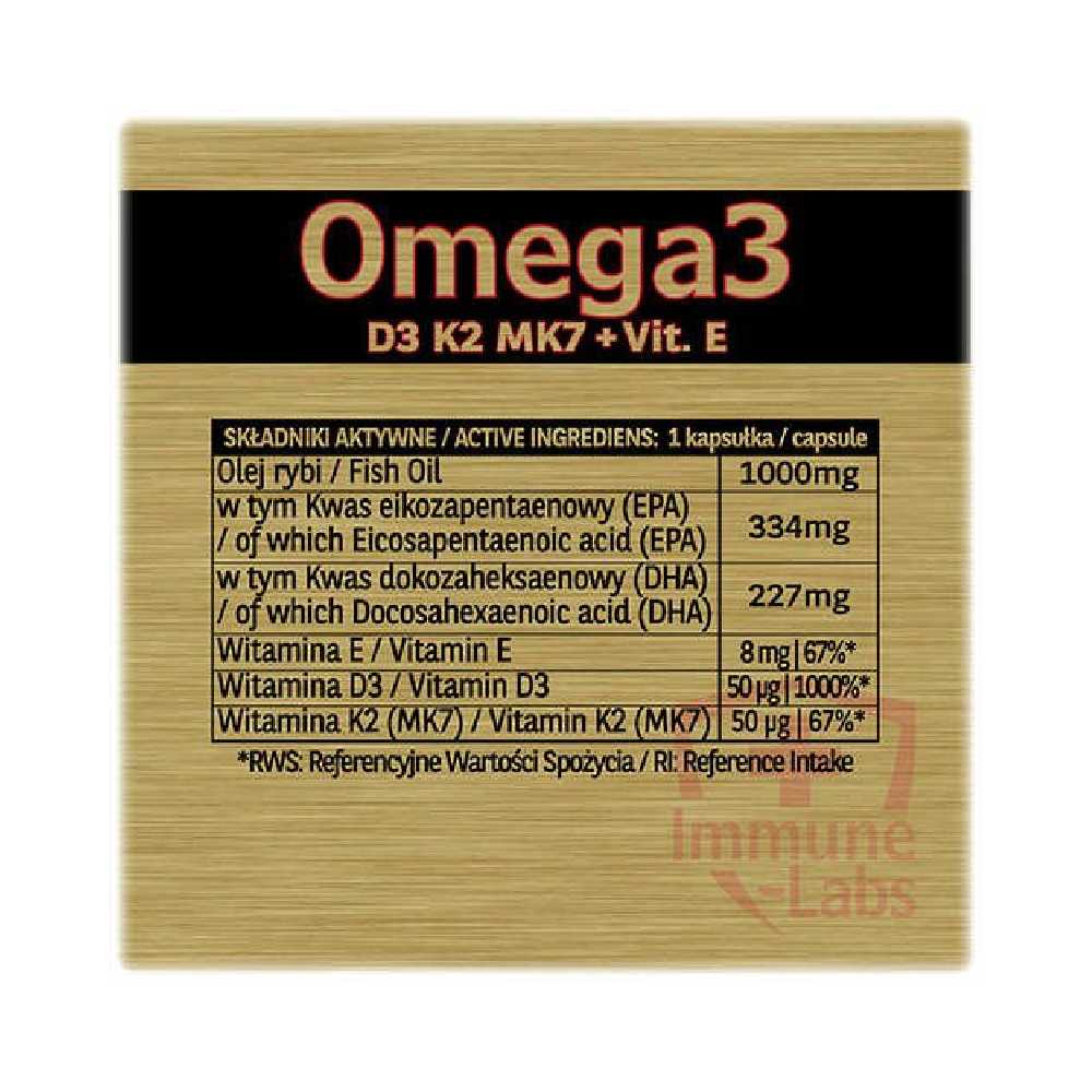 Omega 3 D3+K2+E, 60 capsule, Immune Labs, Supliment alimentar pentru sanatate 2