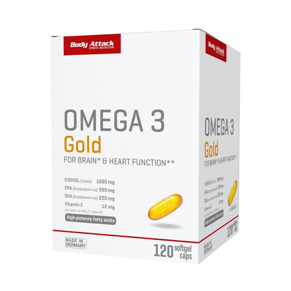 Omega 3 Gold, 120 capsule, Body Attack, Acizi grasi din ulei de peste 1