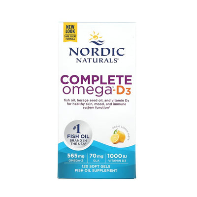 Omega Complete Omega™ - D3 565mg, 60 capsule moi, Nordic Naturals, Acizi grasi din ulei de peste 1