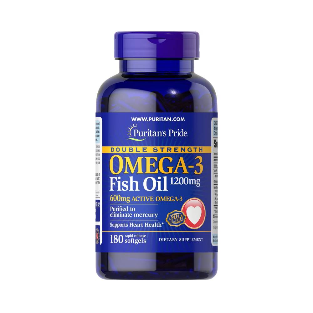 Black Friday - Reduceri Double Strength Omega 3 1200mg, 90 capsule, Puritan's Pride, Acizi grasi din ulei de peste Promotie 1