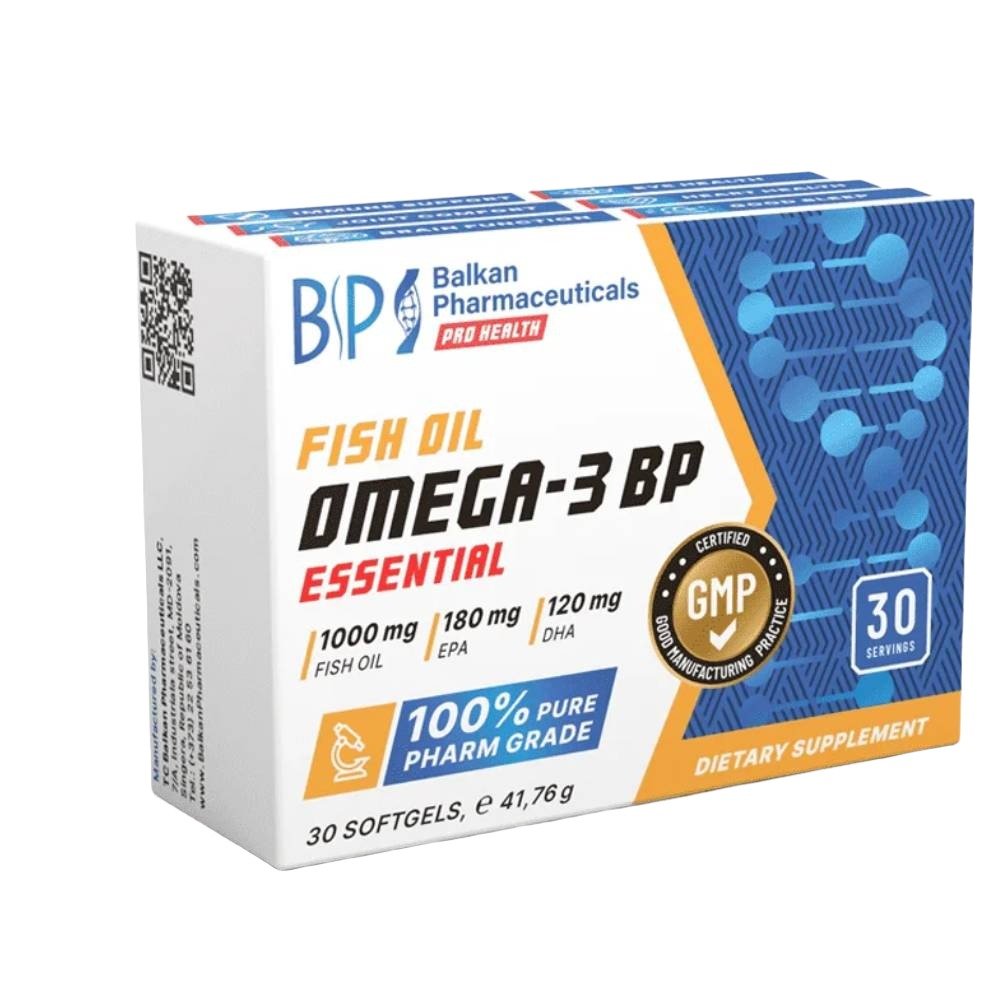 Black Friday - Reduceri Omega 3 BP Essential, 30 capsule, Balkan Pharmaceuticals, Acizi grasi din ulei de peste Promotie 1