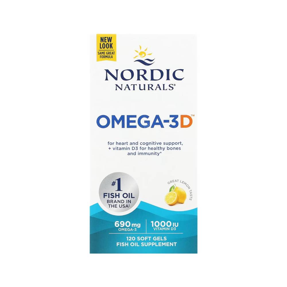 Acizi grasi Omega | Omega 3D Lemon 690mg, 60 capsule moi, Nordic Naturals, Acizi grasi din ulei de peste 0