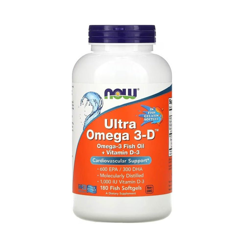 Ultra Omega 3-D, 180 capsule, Now Foods, Supliment alimentar pentru ...