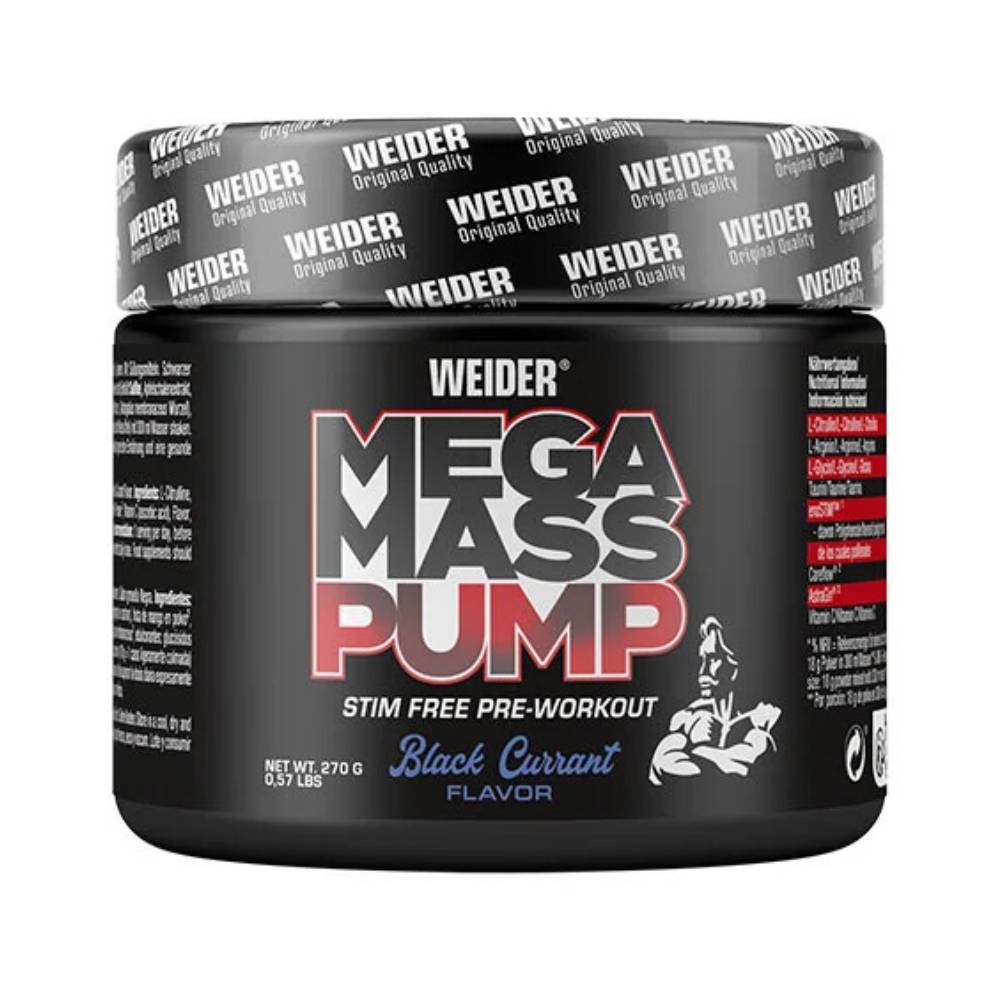 Pre - workout Mega Mass Pump pudra, 270g, Weider, Pre - workout fara cofeina 1