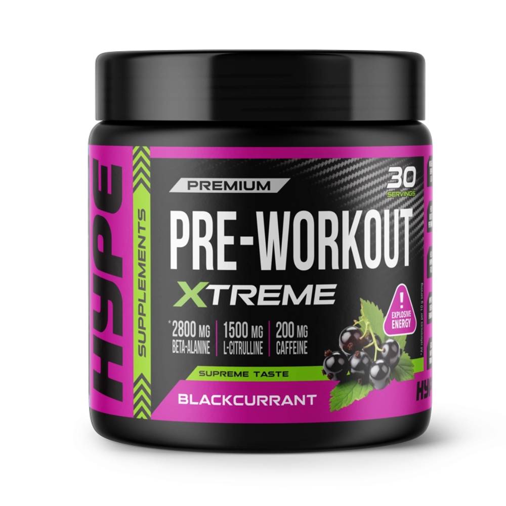 Black Friday - Reduceri Premium Pre - Workout pudra, 300g, Hype Supplements, Supliment alimentar pre - antrenament Blackcurrant Promotie 2