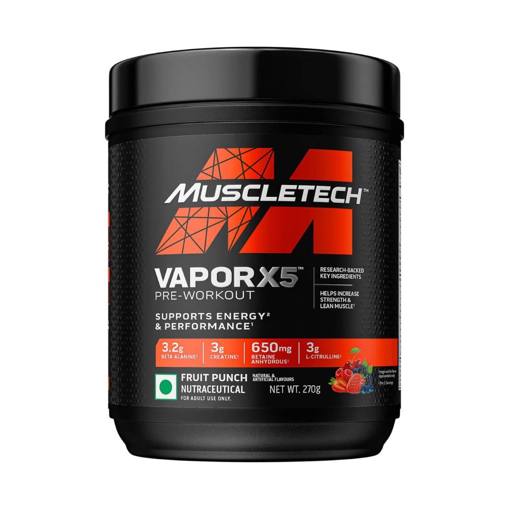 Black Friday - Reduceri Vapor X5 Next Gen, pudra, 228g, Muscletech, Supliment alimentar pre - workout cu cofeina Fruit Punch Blast Promotie 1