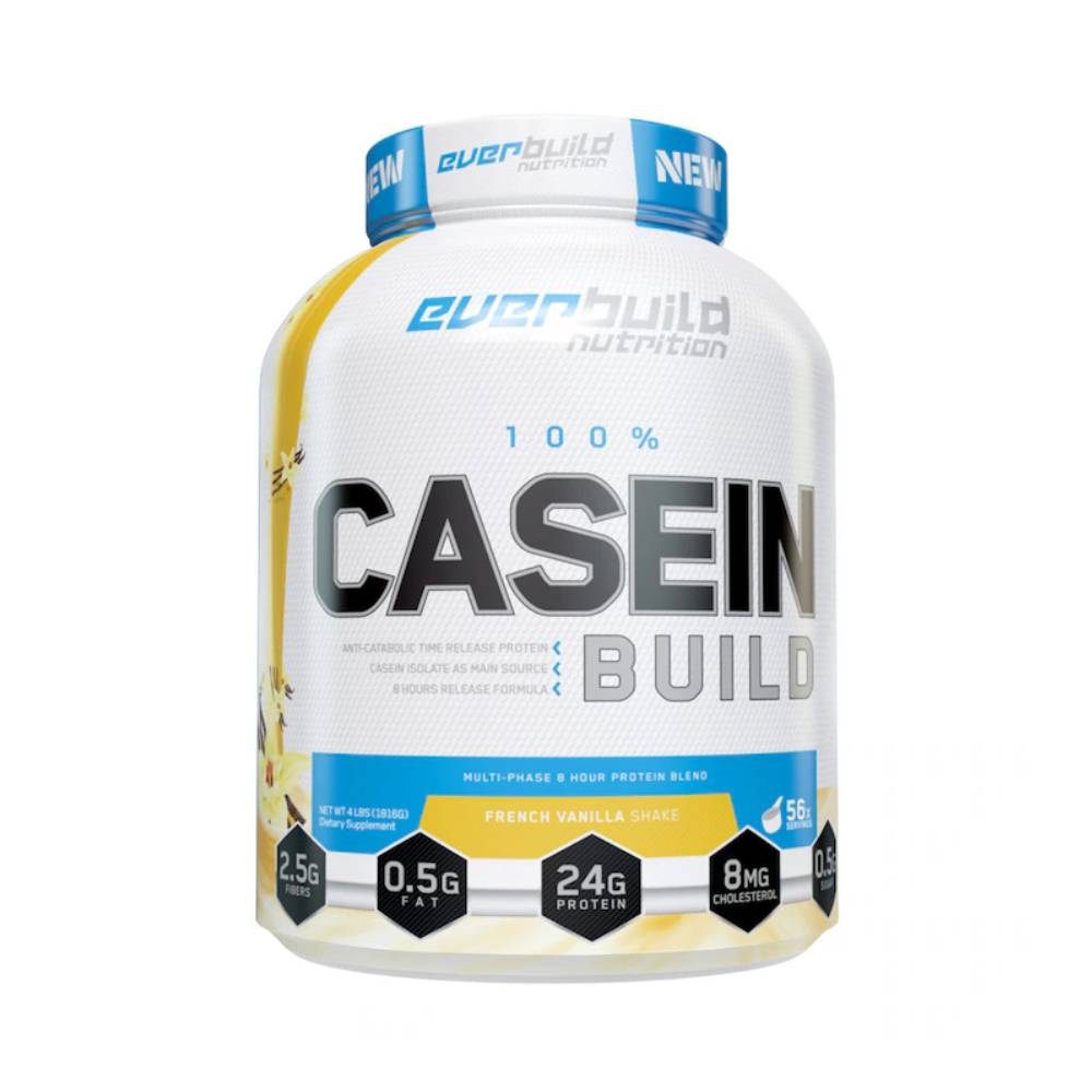 Black Friday - Reduceri 100% Casein Build pudra, 1.8kg, Everbuild Nutrition, Cazeina micelara French Vanilla Shake Promotie 1