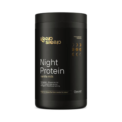 Proteine Keep Sleep Night Protein pudra, 400g, Ostrovit, Supliment alimentar proteic pentru un somn odihnitor Vanilla Milk 1