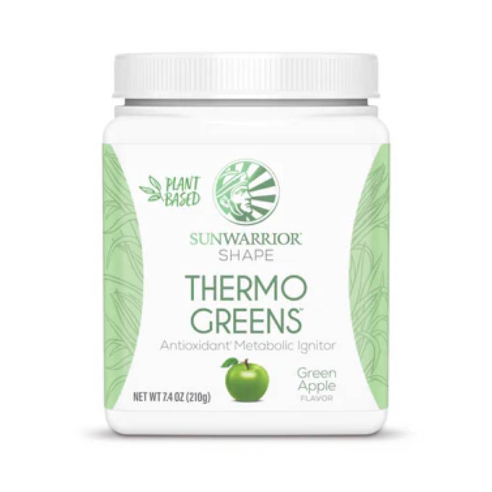 Black Friday - Reduceri Shape Thermo Greens pudra, 210g, Sunwarrior, Superalimente verzi cu rol de ardere grasimi Green Apple Promotie 2