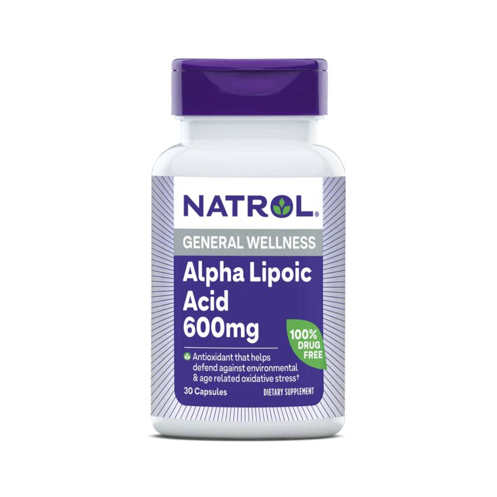 undefined | Acid alfa-lipoic 600mg, 30 capsule, Natrol, Supliment alimentar antioxidant 0