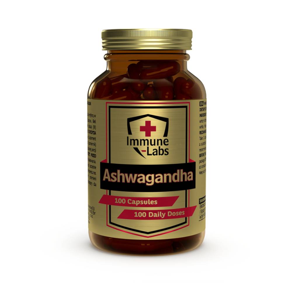 Suplimente antistres | Ashwagandha, 100 capsule, Immune Labs, Supliment alimentar pentru sanatate 0