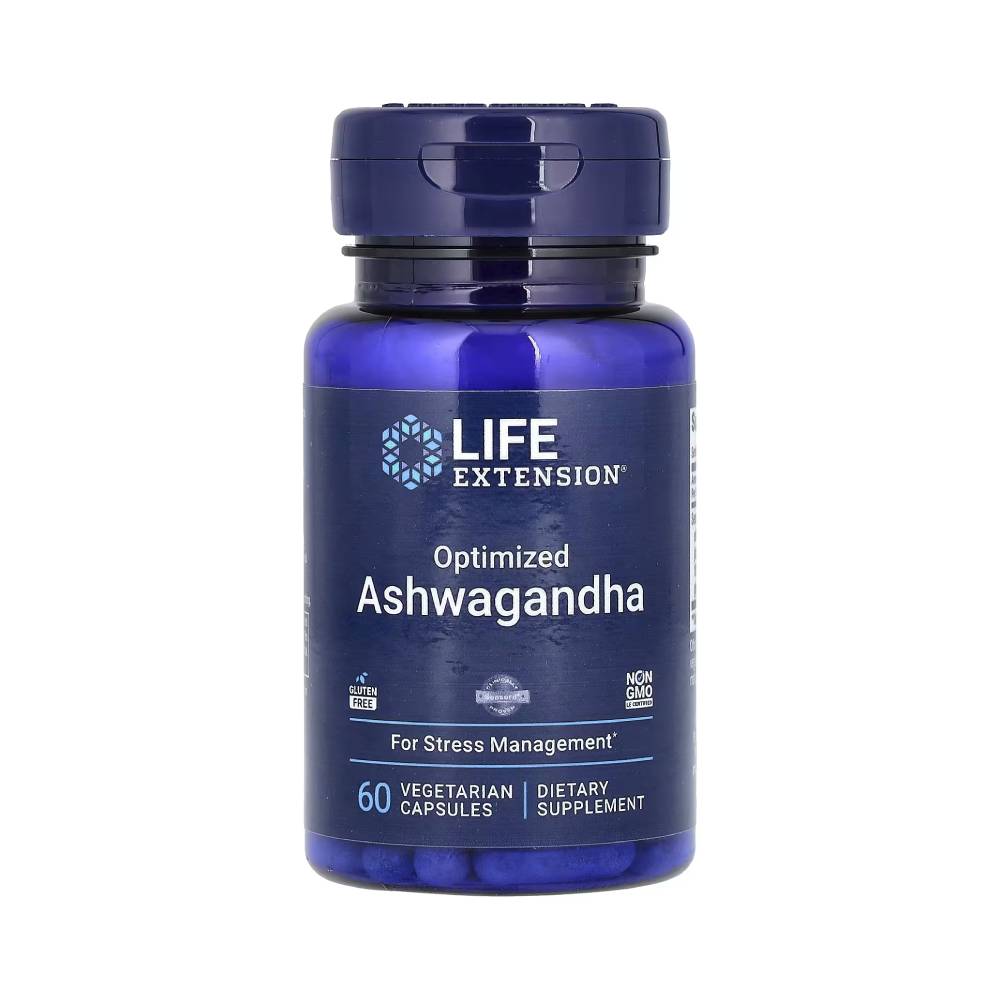 Suplimente antistres | Extract de Ashwagandha, 60 capsule, Life Extension, Supliment alimentar pentru sanatate 0