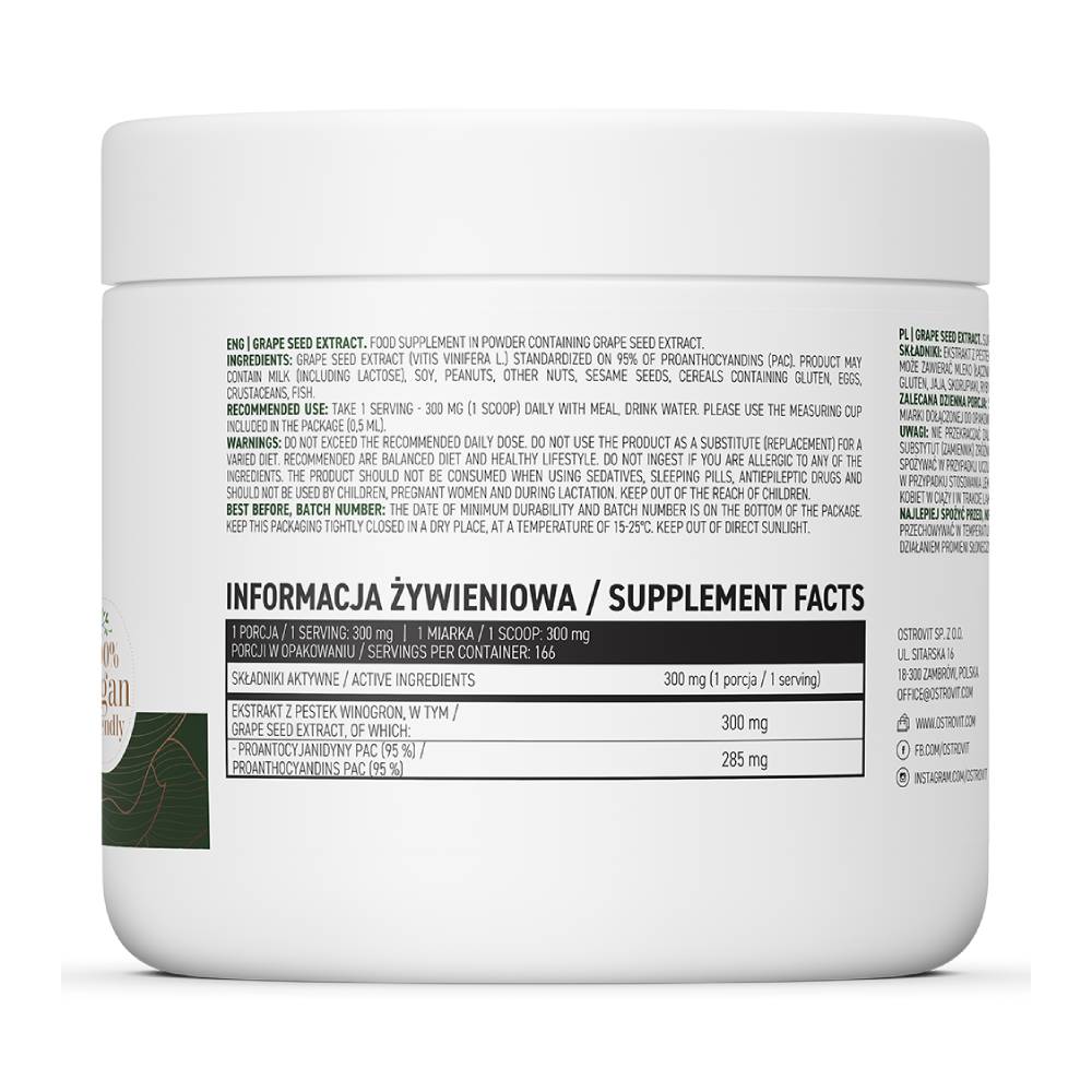 Black Friday - Reduceri Extract de seminte de struguri pudra, 50g, Ostrovit, Supliment antioxidanti sportivi Promotie 2