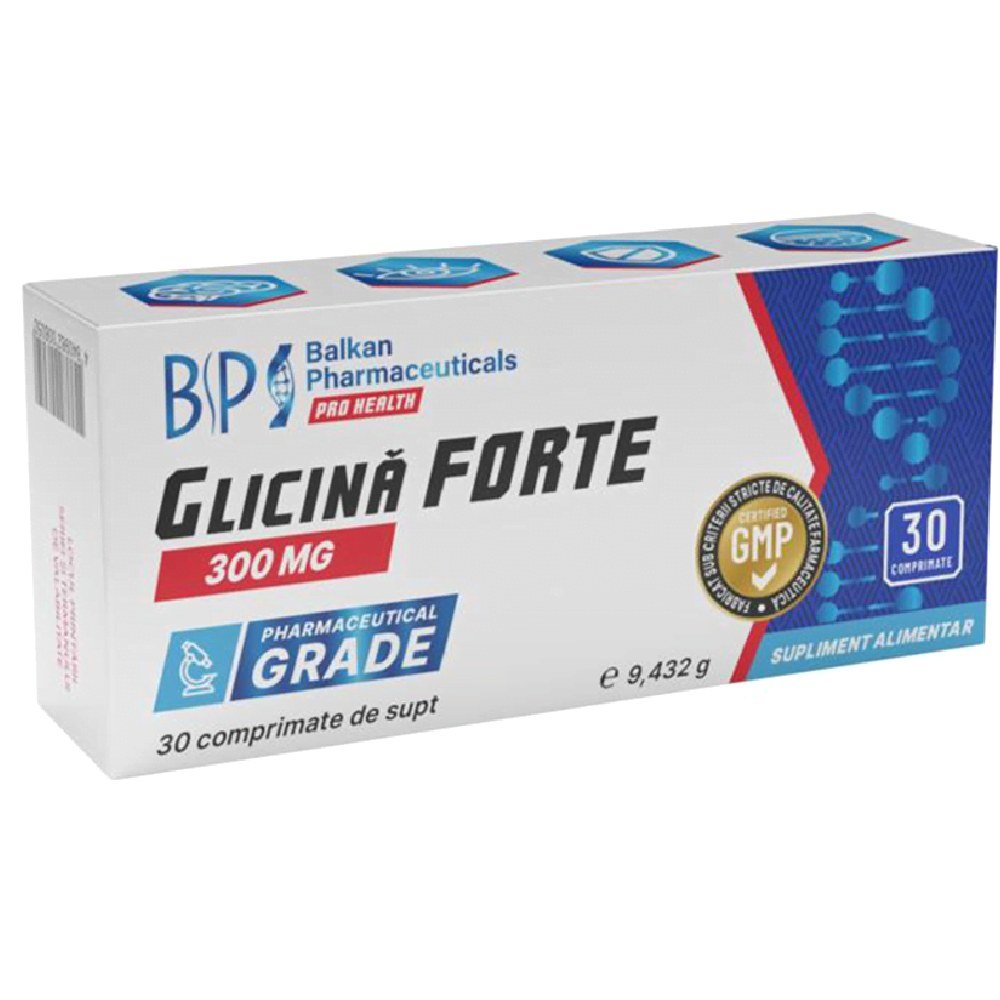 Black Friday - Reduceri Glicina Forte 300mg, 30 capsule, Balkan Pharmaceuticals, Supliment alimentar anti - stres Promotie 1