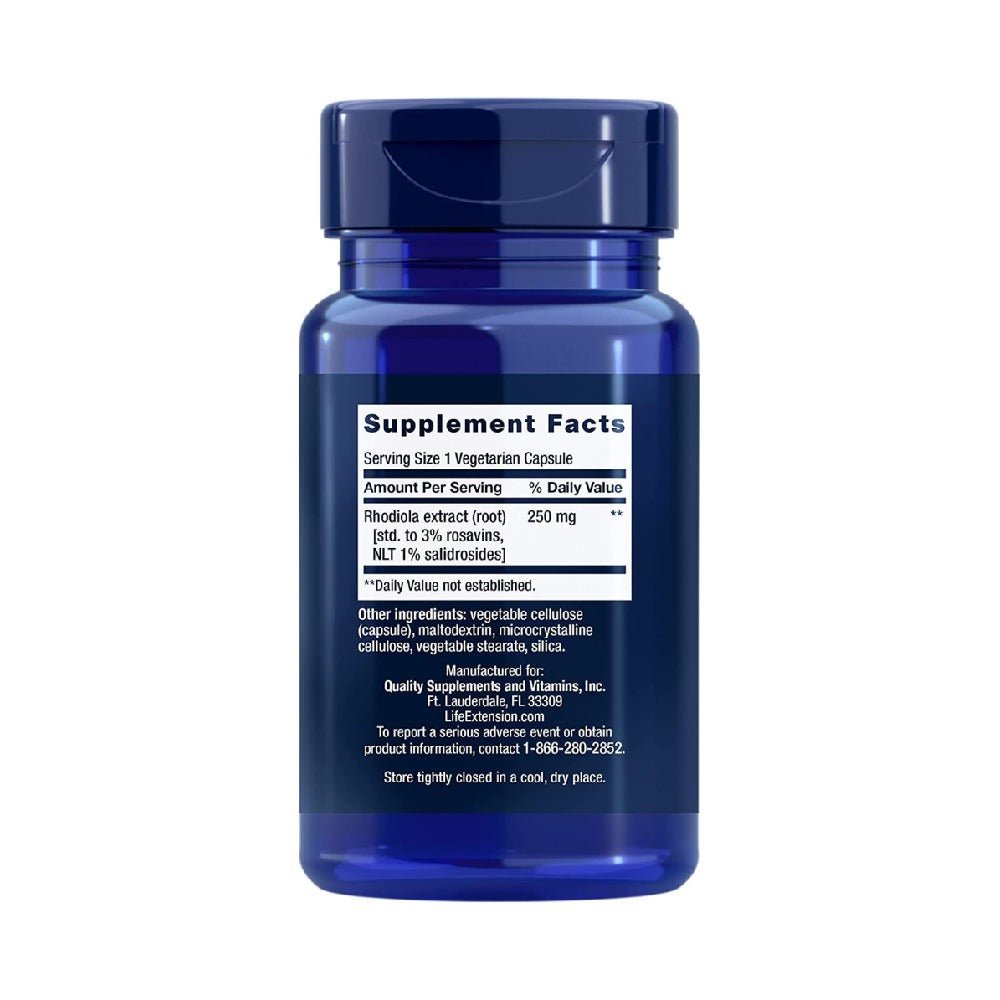 Black Friday - Reduceri Rhodiola Extract 250mg, 60 capsule, Life Extension, Supliment alimentar pentru sanatate Promotie 2