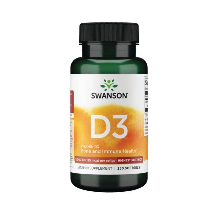 Vitamina D3 5000UI, 250 capsule, Swanson, Supliment alimentar pentru imunitate 1