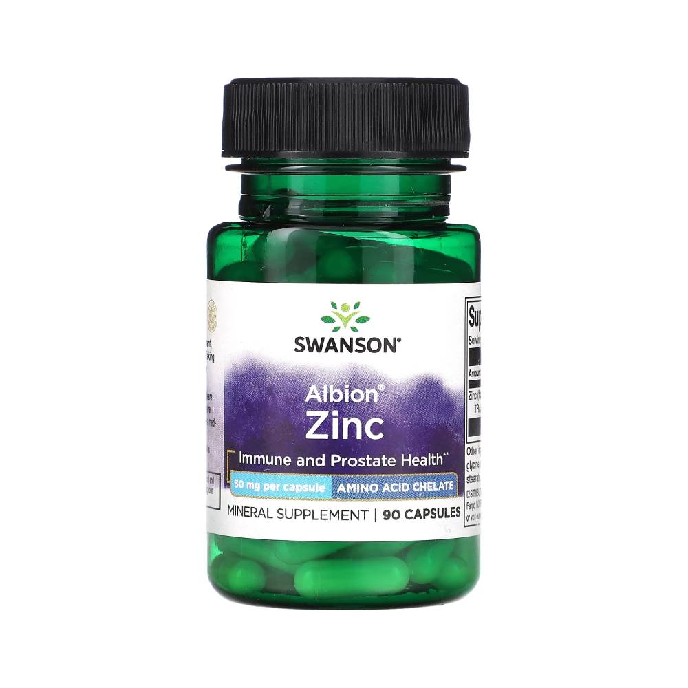 Black Friday - Reduceri Albion Zinc 30mg, 90 capsule, Swanson, Supliment alimentar pentru sanatate Promotie 1