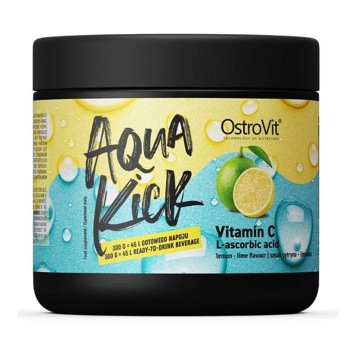 Black Friday - Reduceri Aqua Kick Vitamina C pudra, 300g, Ostrovit, Supliment alimentar pentru hidratare Lemon Lime Promotie 1