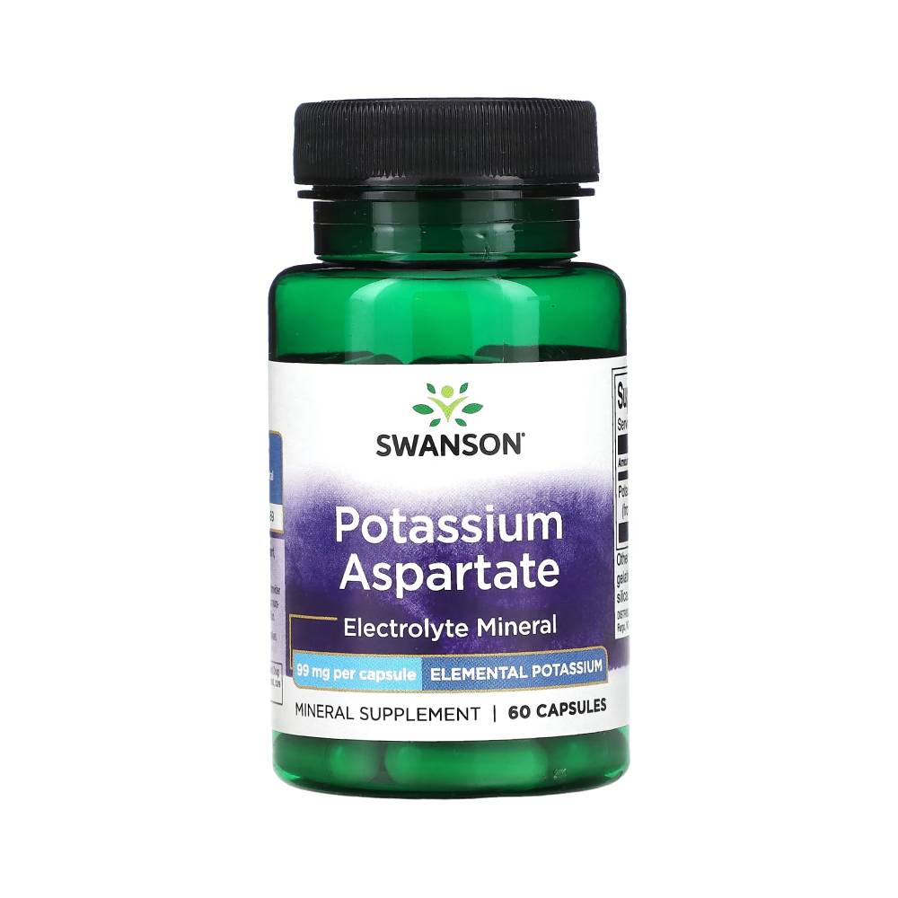 Black Friday - Reduceri Aspartat de Potasiu 99mg, 60 capsule, Swanson, Supliment alimentar pentru sanatate Promotie 1