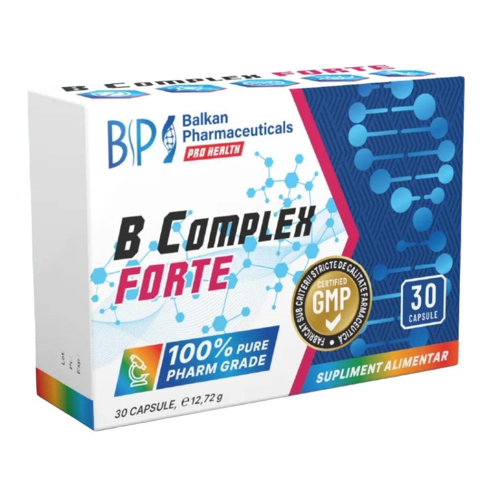 Black Friday - Reduceri B Complex Forte 30 capsule, Balkan Pharmaceuticals, Supliment alimentar pentru sanatate Promotie 1