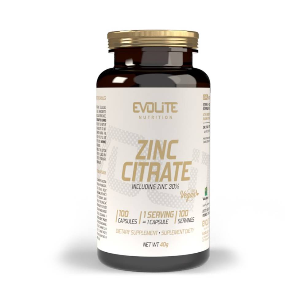 Vitamine si minerale Citrat de Zinc, 100 capsule, Evolite Nutrition, Supliment alimentar pentru sanatate 1