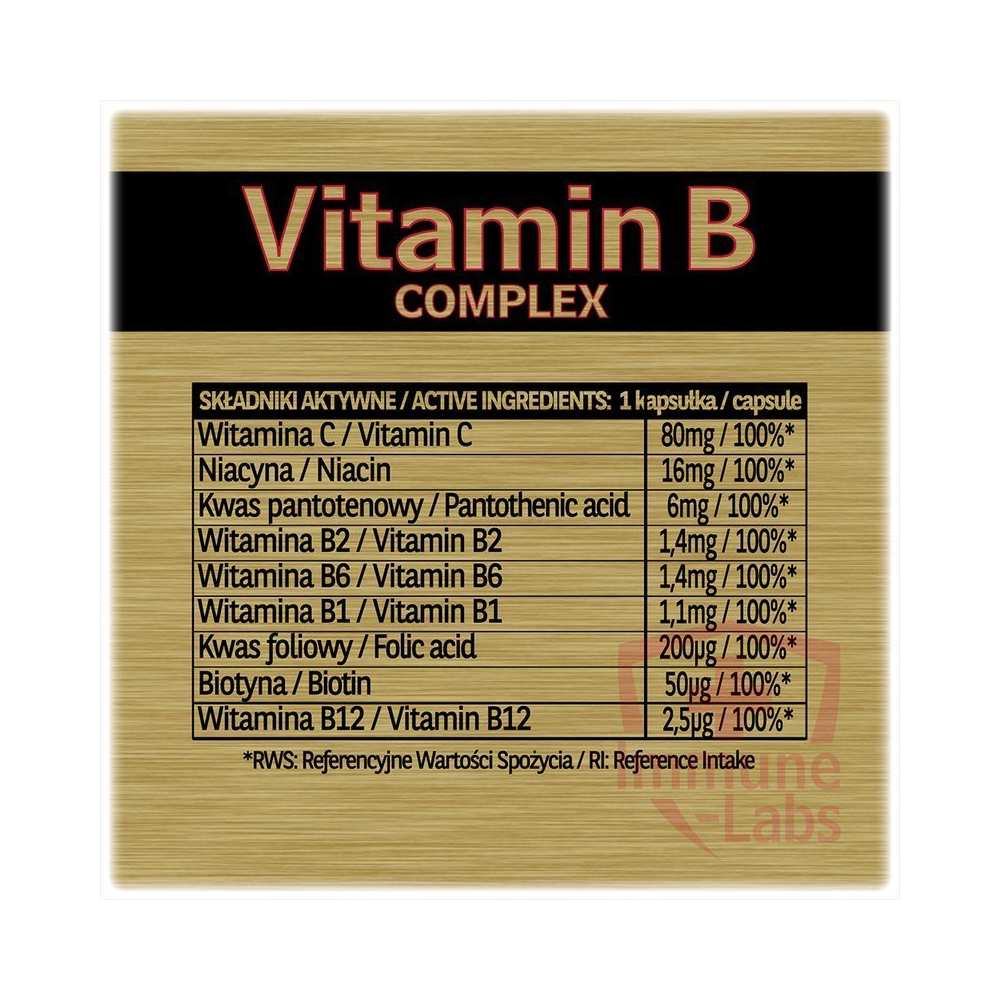 Vitamine | Complex de vitamina B, 120 capsule, Immune Labs, Supliment alimentar pentru sanatate 1