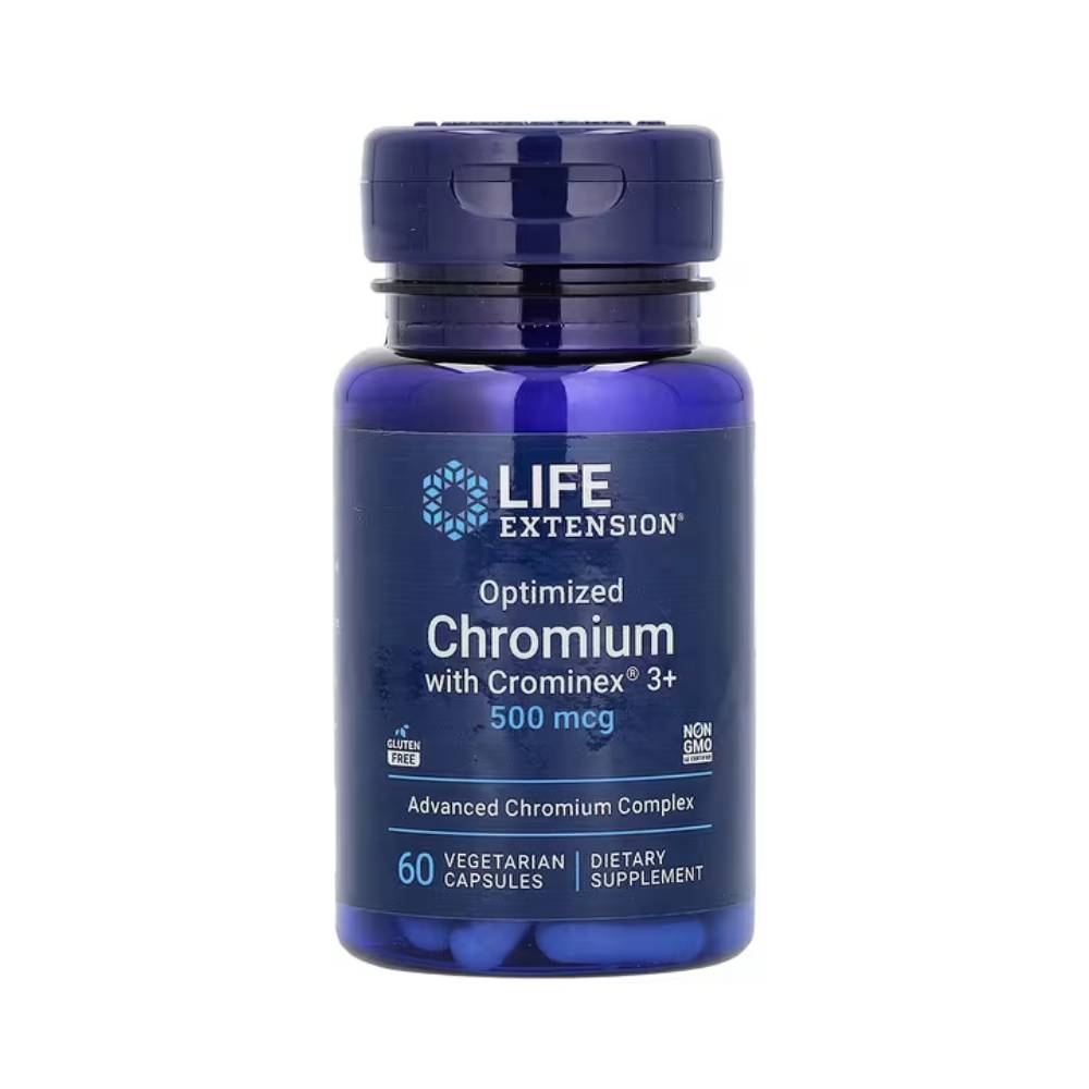 Minerale | Crom optimizat cu Crominex3+, 500mcg, 60 capsule, Life Extension, Supliment alimentar pentru sanatate 0