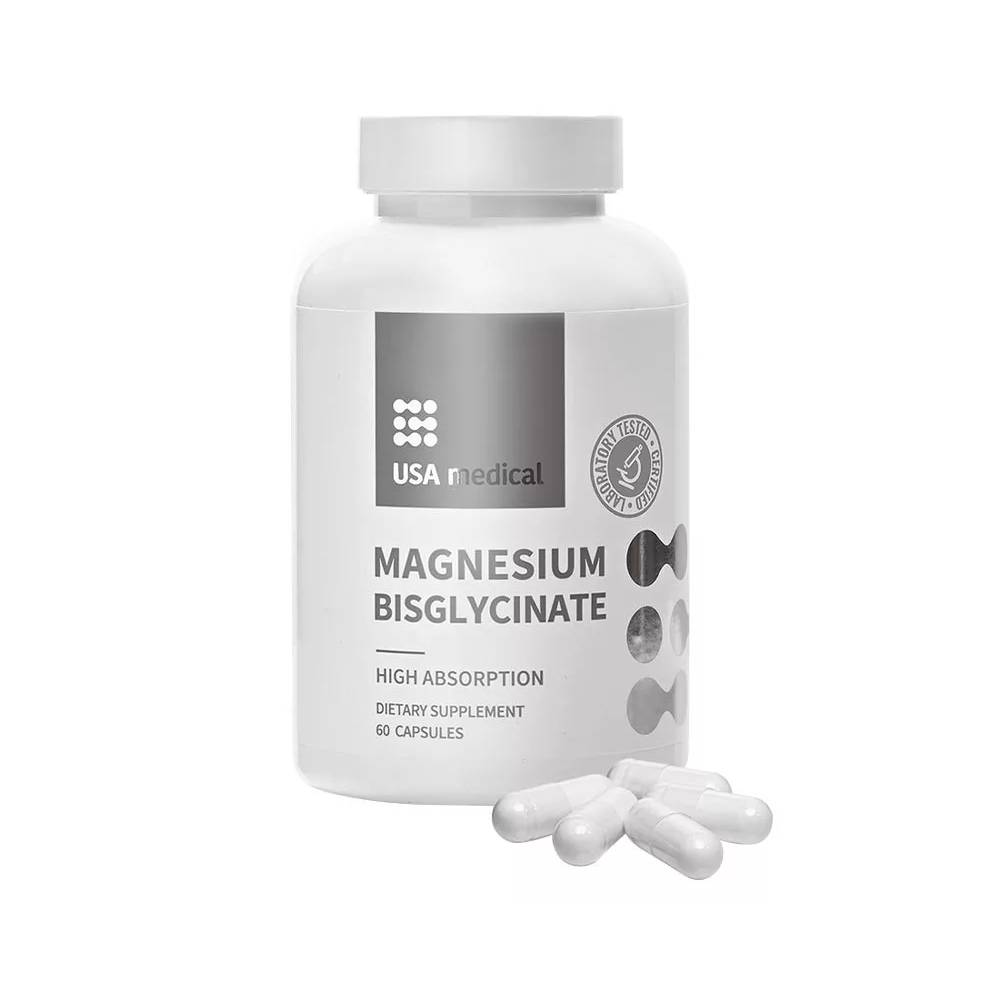 Minerale | Magneziu bisglicinat 60 capsule, USA Medical, Supliment alimentar pentru sanatate 0